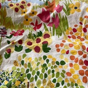 Pottery Barn Queen Organic Duvet cover with TWO Standard Pillow case shams.